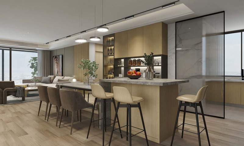 全屋定制餐邊柜玻璃酒柜定制